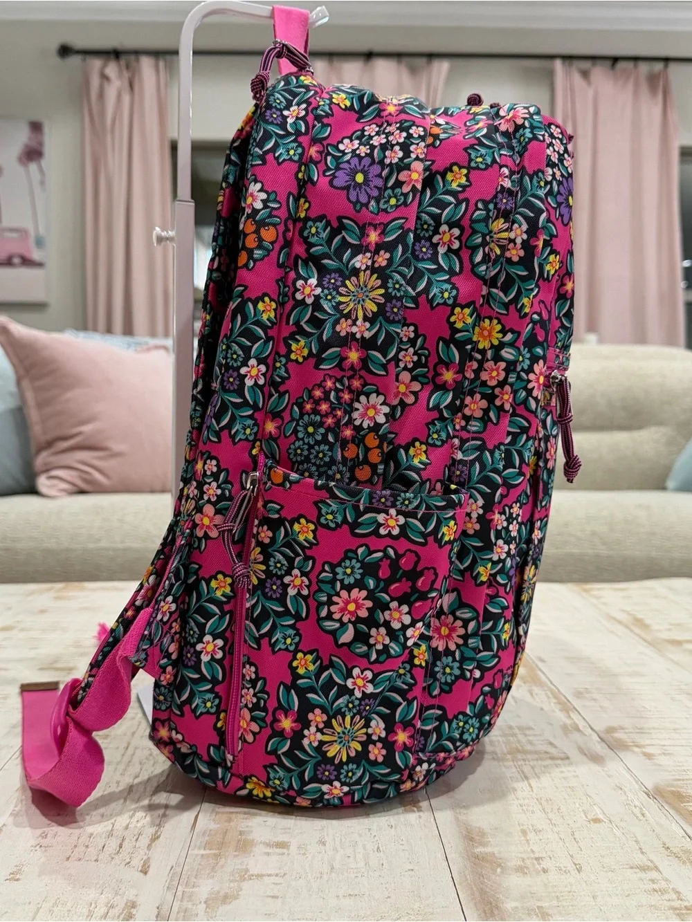 Vera Bradley Lighten Up Grand Backpack Pink Kaleidoscope Rosettes Hot Pink Bag